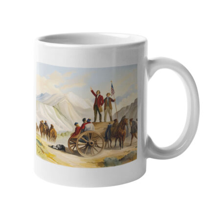 Salt Lake City, Utah Local Historical Watercolor Mug #1 - Mormon Pioneers